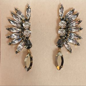 South Moon Under Gold and Black Feather Earrings